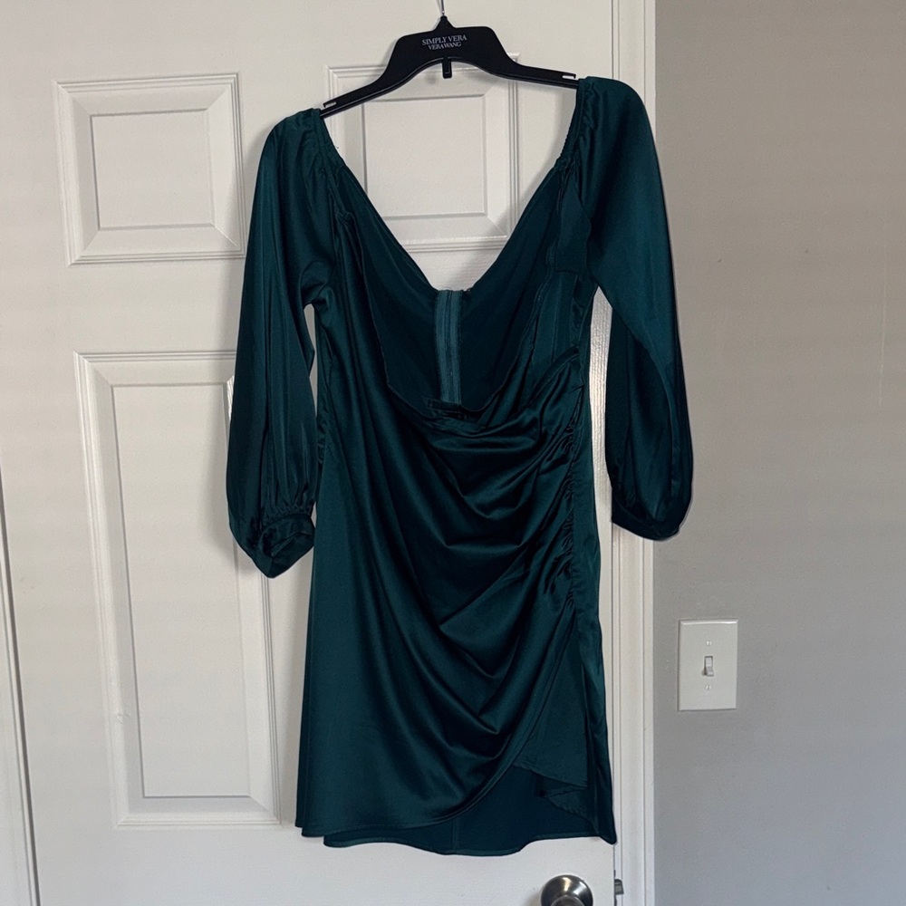 SHEIN Deep Green Long Sleeve Dress